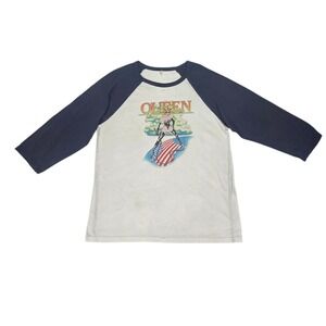 Vintage Queen 1980's Band Hot Space Tour Baseball Tee Shirt Mens Medium Vtg